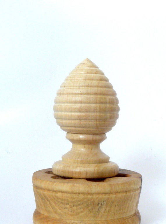Wood Finials Curtain Rods 4 Pieces Curtain Pole Post Craft Etsy