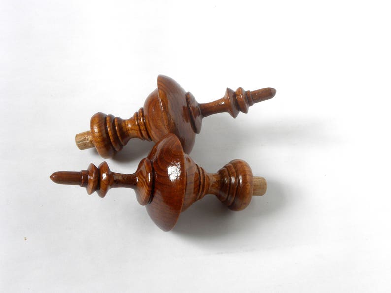 Wood Finial Post 2 item Clock Craft Wooden Vintage Cap Newel Etsy