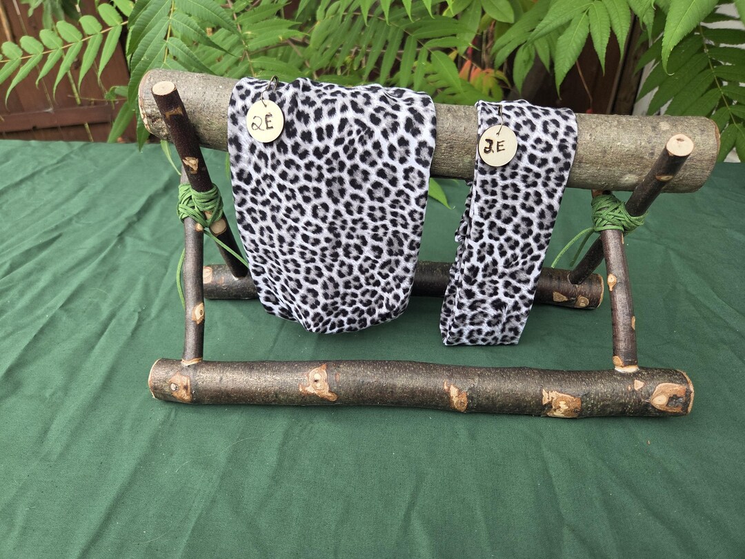 Plush Cheetah PJ & Headband Set in Black & Brown Multi - size S