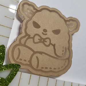 SILICONE MOLD for resin, spooky bear, grumpy bear, mold to make keychain badge reel magnet, gift for nurse teacher