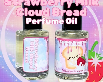 Strawberry Milk Cloud Bread Perfume | Handmade Perfume Oil Rollerball | Strawberry Milk | Fluffy Bread | Egg Custard | Gourmand Perfume