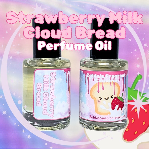 Strawberry Milk Cloud Bread Perfume | Handmade Perfume Oil Rollerball | Strawberry Milk | Fluffy Bread | Egg Custard | Gourmand Perfume