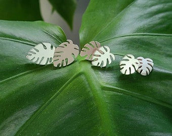 Monstera Stud Earrings