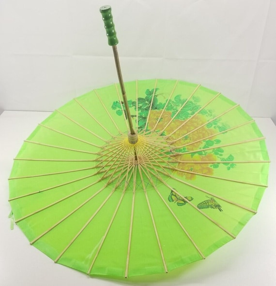 Antique Japanese Parasol 1920s Umbrella Bamboo - image 5