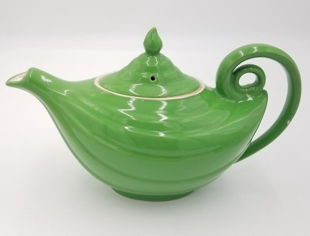 Vintage Hall China Aladdin Teapot Cadet Blue 6 Cup MCM Mid Century
