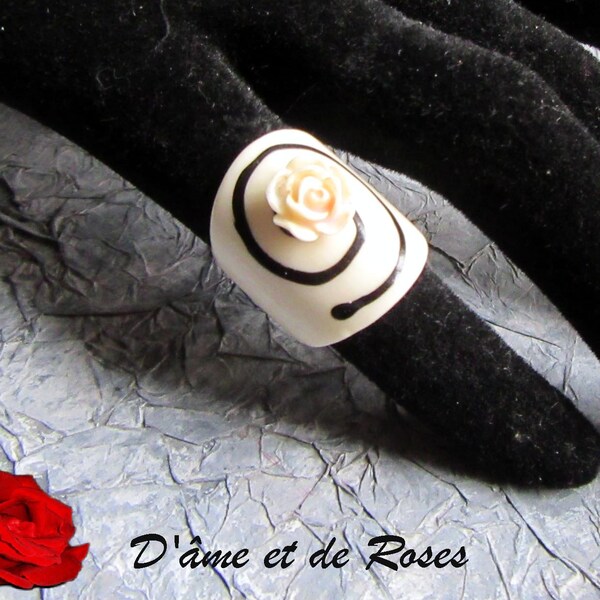 BAGUE 2 romantique rose couleur ivoire