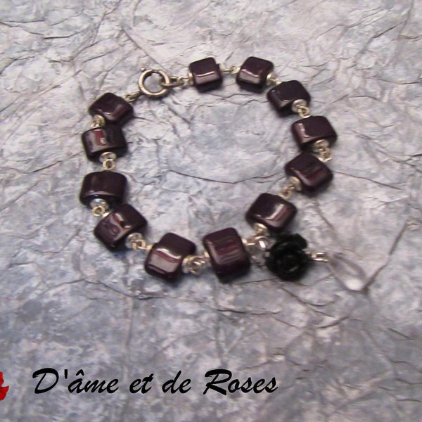 BRACELET 18 Rose noire Ligne Homme