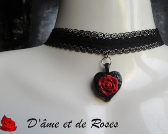 Cuello cuello 78 corazón y rosa rojo