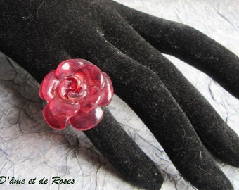 2 transparent plum pink ring