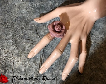 Pink ring 4 signed Marc LABAT old pink color