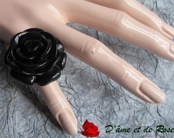 Black resin rose ring 1