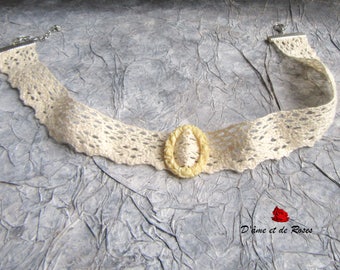 5 cuello de encaje de cuello romántico y camay viejo