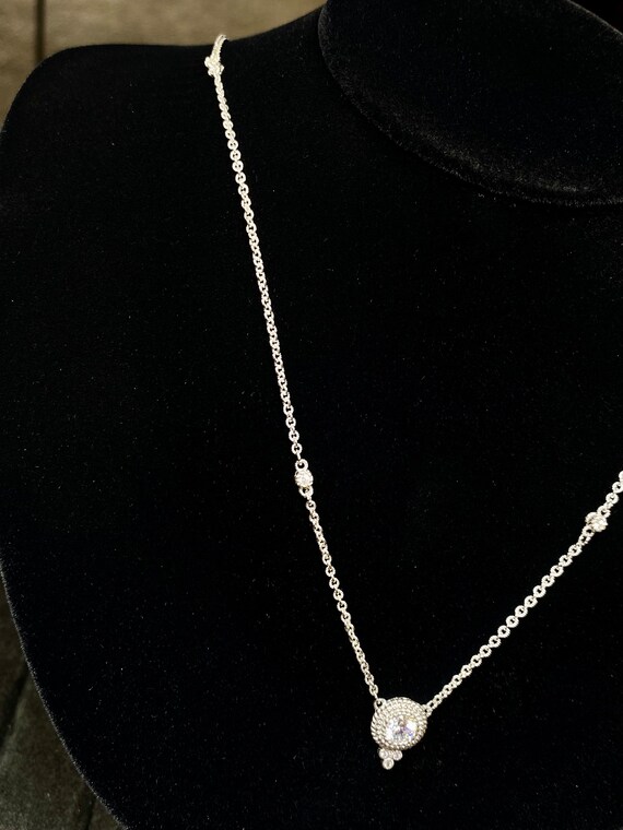 925 Silver Cubic Zirconia Fashion Necklace - image 3