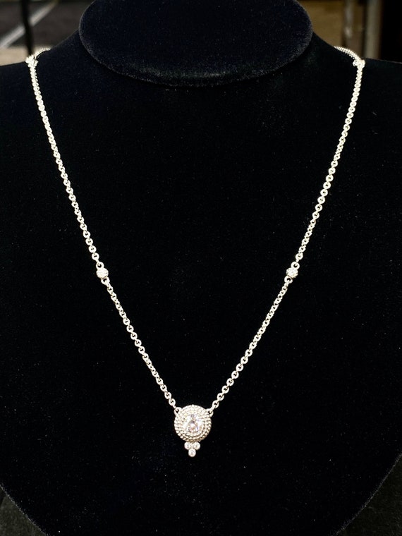 925 Silver Cubic Zirconia Fashion Necklace - image 1