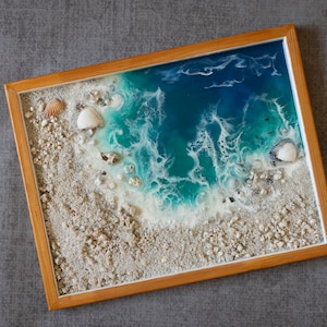 Epoxy resin picture: ocean shore