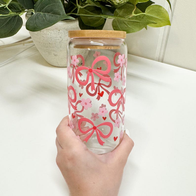 Pink Coquette Bows 16 Oz Libbey Cup - Etsy