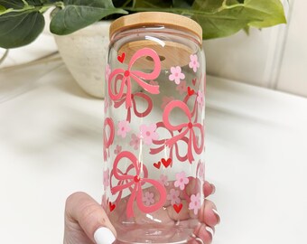 Pink Coquette Bows 16 Oz Libbey Cup - Etsy
