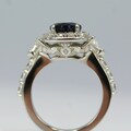 Claddagh Ring: 1.25Ct Created Sapphire, Diamond Simulants, Sterling Silver