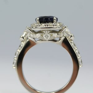 Claddagh Unique 1.25Ct. Sapphire and Diamond Sterling Silver Engagement Ring- Wedding, Anniversary, Promise, Proposal, Love and Friendship