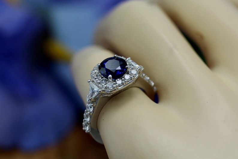 Claddagh Unique 1.25Ct. Sapphire and Diamond Sterling Silver Engagement Ring Wedding, Anniversary, Promise, Proposal, Love and Friendship image 10