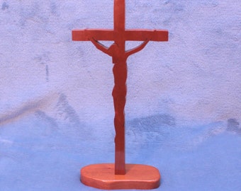 Cross on a stand - Crucifix - Cherry