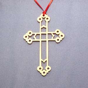 Ornament - Disciple Cross - Maple