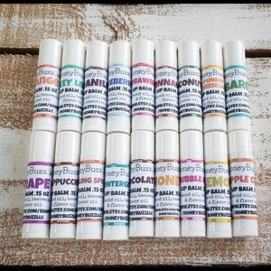Beeswax lip balms ~ natural, organic flavor oils, essential oils, moisturizing, hydrating, long-lasting, best lip balm, luxurious balm