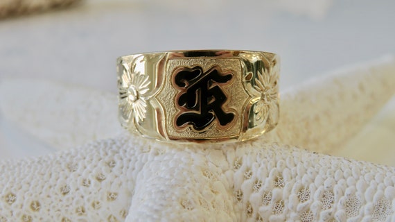 14 karat gold initial ring online