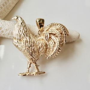 14 Karat Gold Rooster Pendant | Chicken Pendant | Fine Jewelry | Made in Hawaii | Zodiac | Year of the Rooster |
