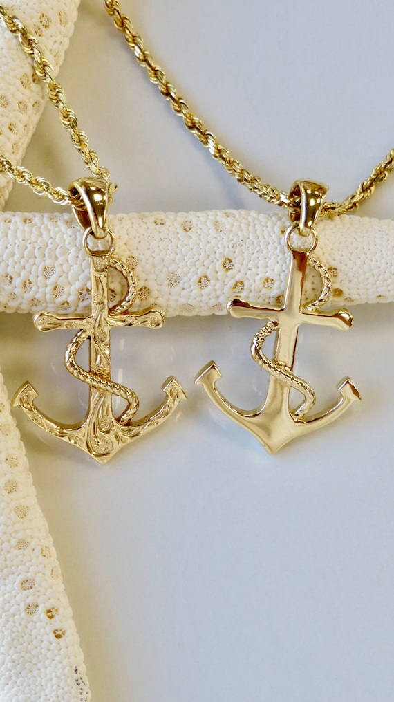 14 karat sale gold anchor pendant