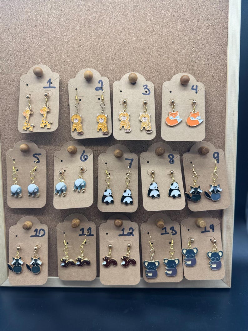Wild Animal Dangle Earrings - Giraffe, Fox, Panda & More - Etsy