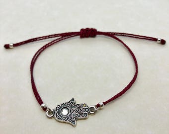 hamsa bracelet, adjustable string hamsa bracelet, adjustable bracelet, custom bracelet, gifts for her, party favors, bridesmaid gift
