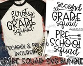 Back to school, SVG Bundle Preschool Pre-K to 6th grade, 1st grade arrow SVG, school cut file, svg file, 1st day of school, SoCuteCuttables