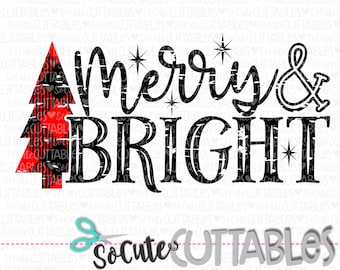 merry and bright svg etsy