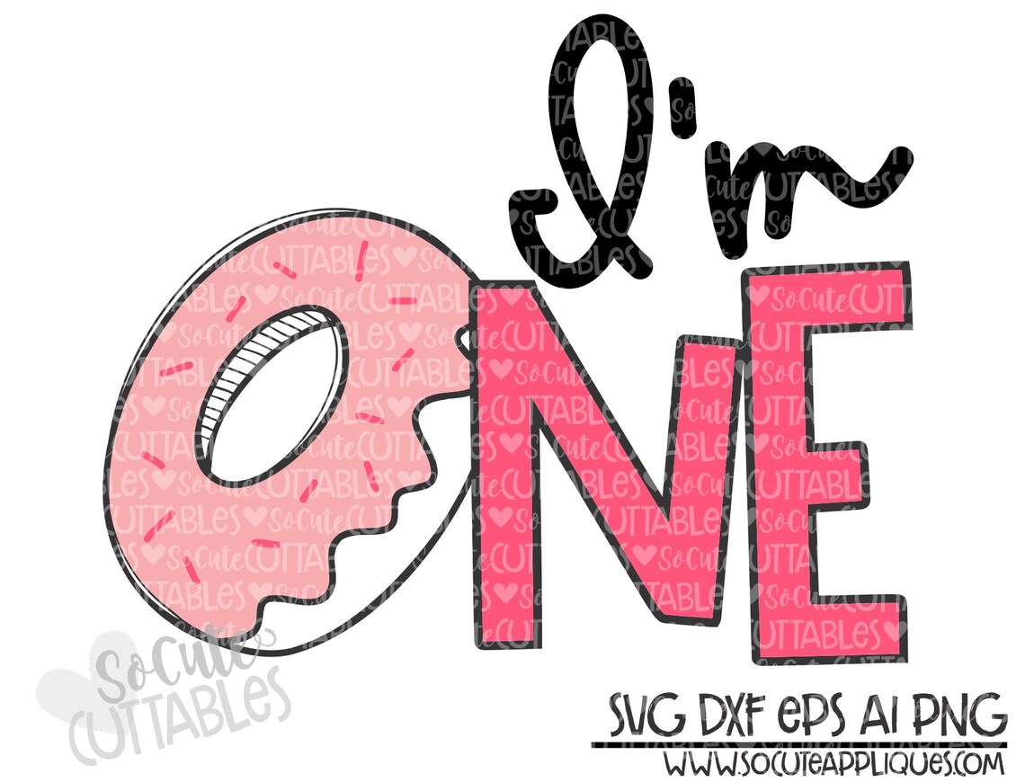 Birthday I'm One SVG Donut Birthday Svg 1st Birthday | Etsy
