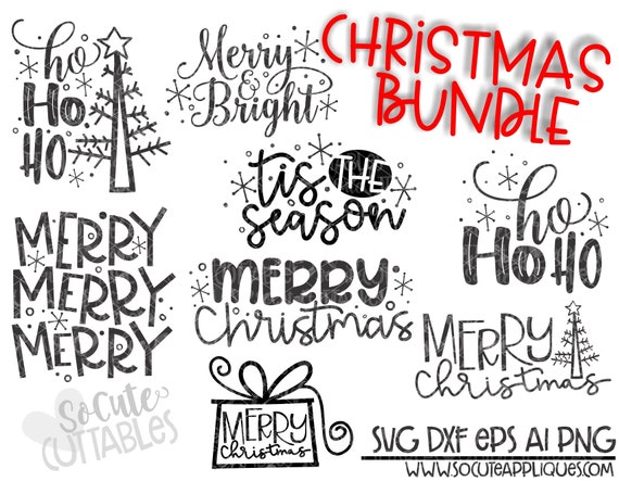 Download Christmas Christmas Svg Bundle Merry Bright Svg Cut File Etsy PSD Mockup Templates