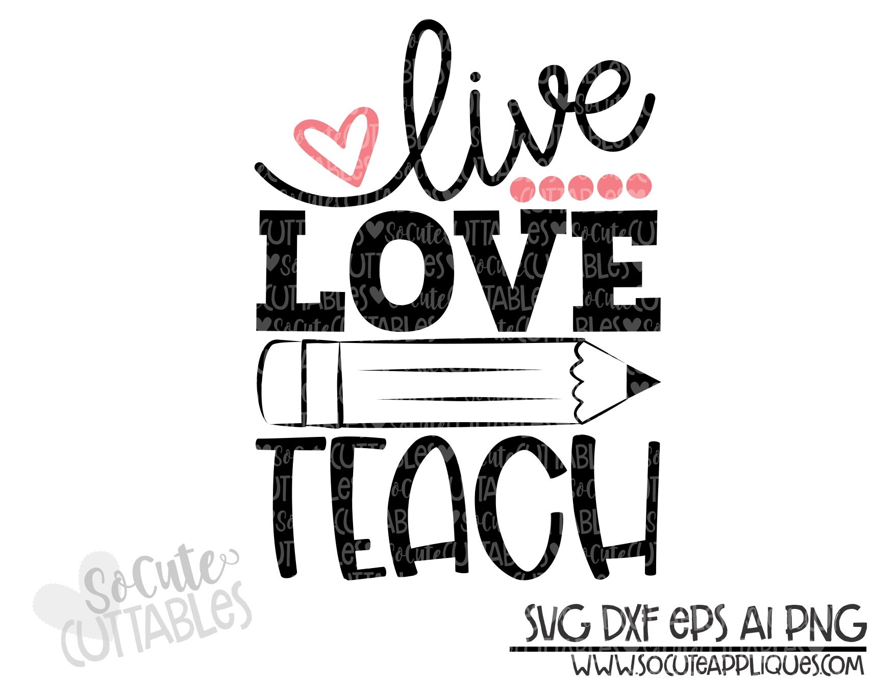 Download School SVG Back to School SVG live love teach teacher cut | Etsy