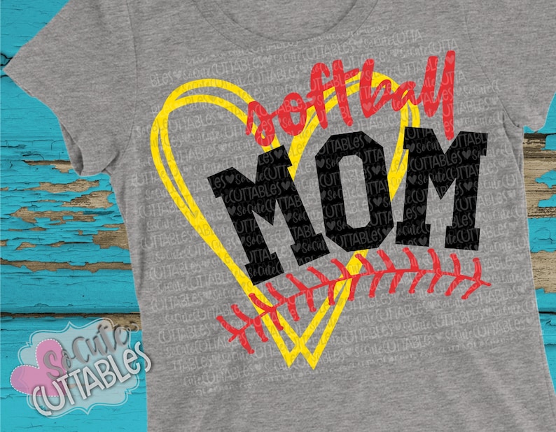 Softball Mom SVG Softball Heart Svg Design Live Love Etsy