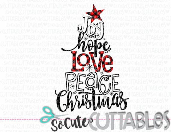 Download Christmas SVG cut file Joy hope love SVG Buffalo plaid | Etsy