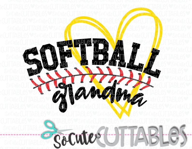 Download Softball svg Softball grandma SVG softball coeur svg | Etsy