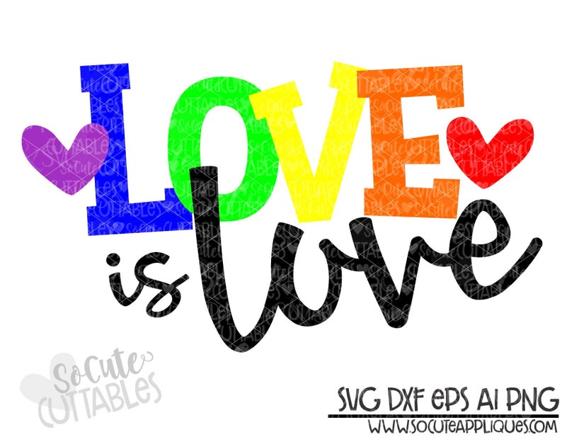 Pride Squad Love is Love Rainbow SVG Rainbow Heart Svg - Etsy