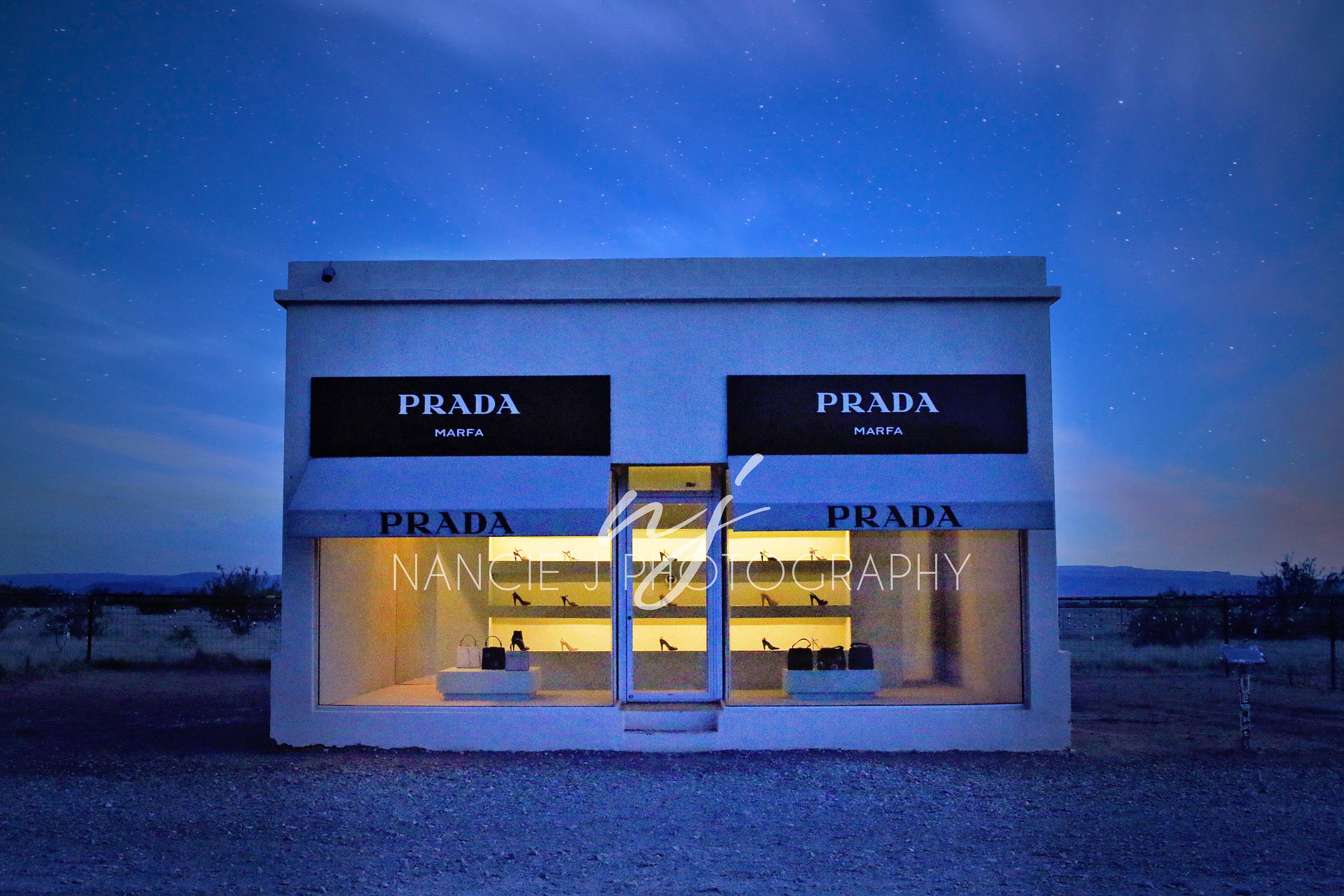 Prada Store at Dusk Prada in the Desert West Texas Etsy Denmark