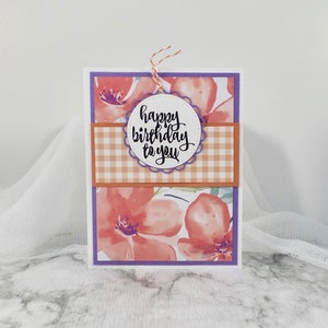 Happy Birthday Greeting card, flowers, summer, spring, scrapbooking