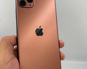 Satin Rose Gold iPhone 15 Pro/ Max Skin, iPhone 14, 14 pro/ Plus, iPhone 13, 12 Pro Max Skin, iPhone 11, XR; Phone Skin, iPhone Skin