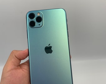 Matte Aqua Shimmer iPhone 15 Pro Max Skin, 15, iPhone 14, 14 pro/ Plus, iPhone 13, 12 Pro Max Skin, iPhone 11, XR; Vinilo para teléfono, Vinilo para iPhone