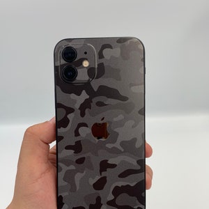 Black Camouflage iPhone 15 Pro/ Max Skin, iPhone 14, 14 pro/ Plus, iPhone 13, 12 Pro Max Skin, iPhone 11, XR; Phone Skin, iPhone Skin