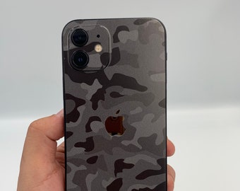 Black Camouflage iPhone 15 Pro/ Max Skin, iPhone 14, 14 pro/ Plus, iPhone 13, 12 Pro Max Skin, iPhone 11, XR; Phone Skin, iPhone Skin