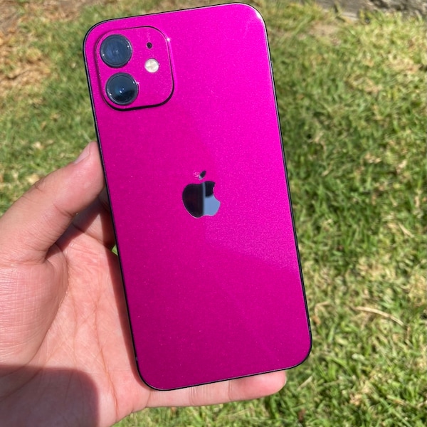 Glossy Fuchsia iPhone 15 Pro/ Max Skin, iPhone 14, 14 pro/ Plus, iPhone 13, 12 Pro Max Skin, iPhone 11, XR; Phone Skin, iPhone Skin