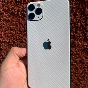 BOGO Carbon Fiber White iPhone 15 Pro/ Max Skin, iPhone 14, 14 pro/ Plus, iPhone 13, 12 Pro Max Skin, iPhone 11, XR; Phone Skin, iPhone Skin