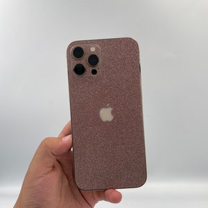 3D Light Pink Glitter iPhone 15 Pro/ Max Skin, iPhone 14, 14 pro/ Plus, iPhone 13, 12 Pro Max Skin, iPhone 11, XR; Phone Skin, iPhone Skin